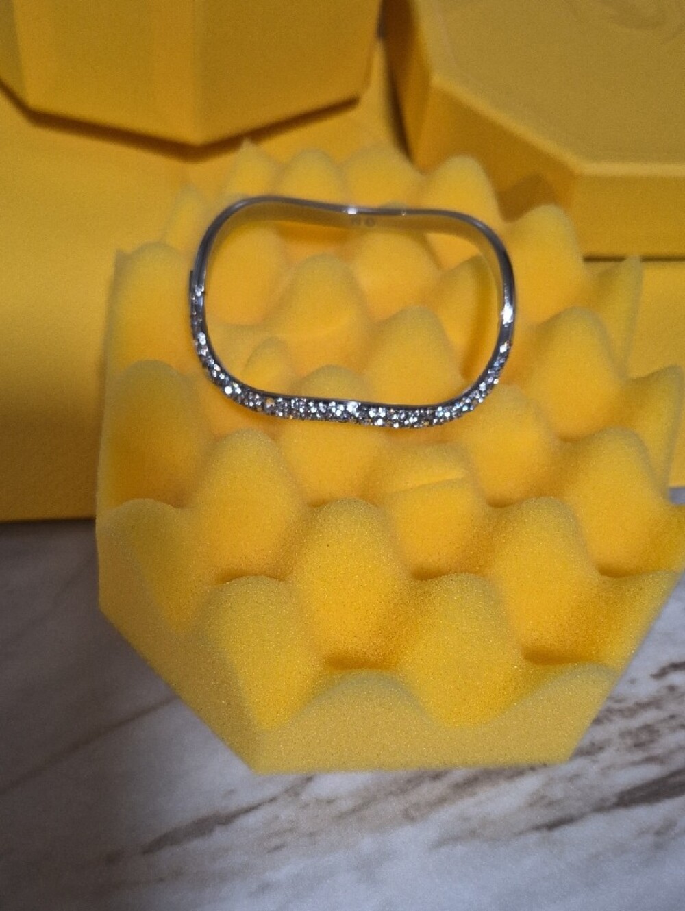 Swarovski Sublima White Crystal Bangle Bracelet Rhodium Plated Elegant Sparkle - Picture 4 of 9